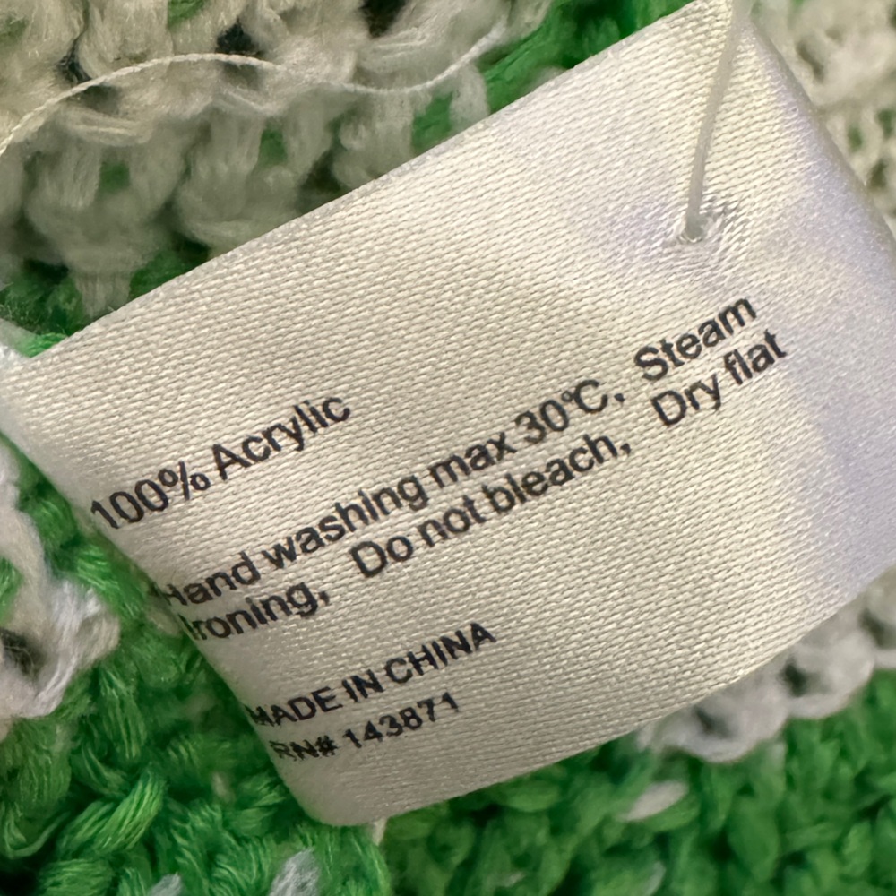 💚 Frankie's Bikinis Green & White Check Crochet Matching Set 💚 - Picture 6 of 10